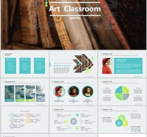 PowerPoint template for art class（16:9）