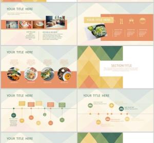 Flat design PowerPoint template for fine food