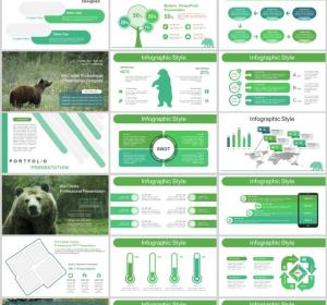 Forest brown bear PowerPoint Templates