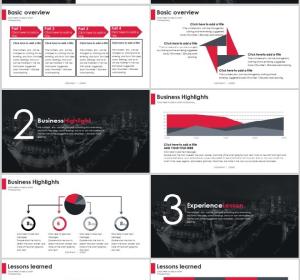 Red black fashion business PowerPoint Templates