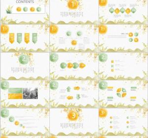 Watercolor Flower Business PowerPoint Templates