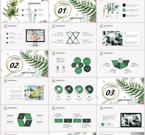 Broadleaf plant background business PowerPoint Templates