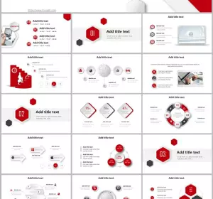 Red 3D Business PowerPoint Templates