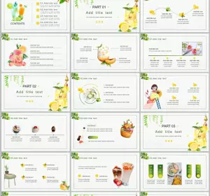 Green Fresh Food Theme PowerPoint Templates