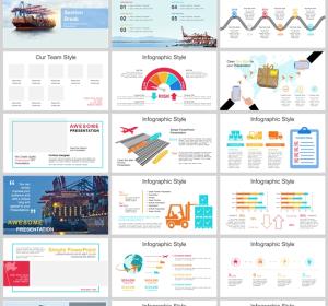 Great ! Dynamic Global Logistics PowerPoint Templates