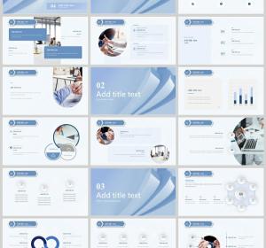 Great！Blue Simple Work Report PowerPoint Templates