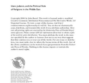 Islam, Judaism, and the Political Role of Religions in the Middle East