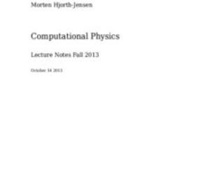 Computational Physics - Department of Physics