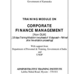 CORPORATE FINANCE MANAGEMENT